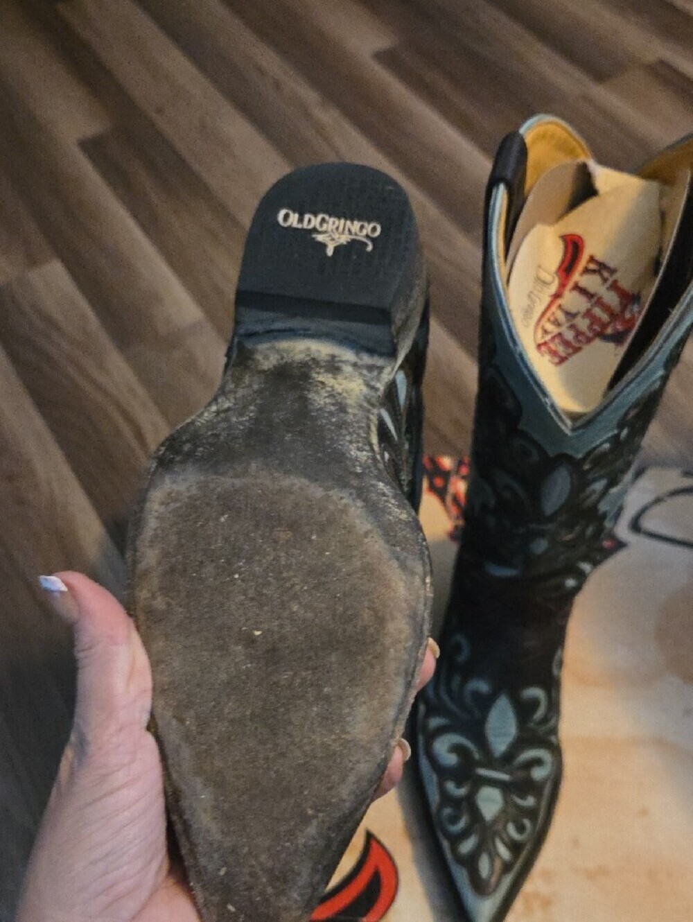 Old Gringo Cowboy Boots Linda Chocolate Aqua Size 7 - Picture 5 of 6